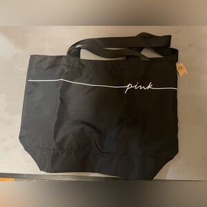 VS Pink Black Tote Bag